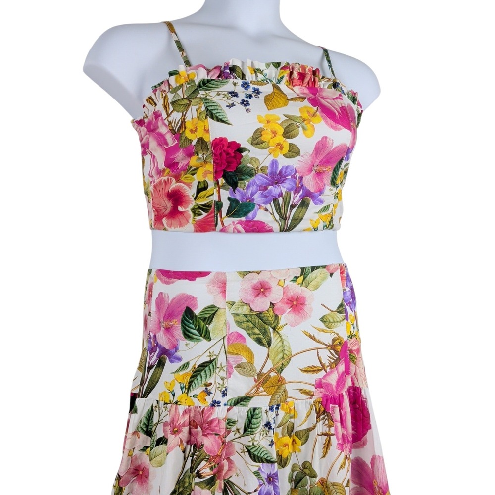 Garden Party Bloomcore Two Piece Set Crop Top Bubble Skirt‎ Romantic Whimsical